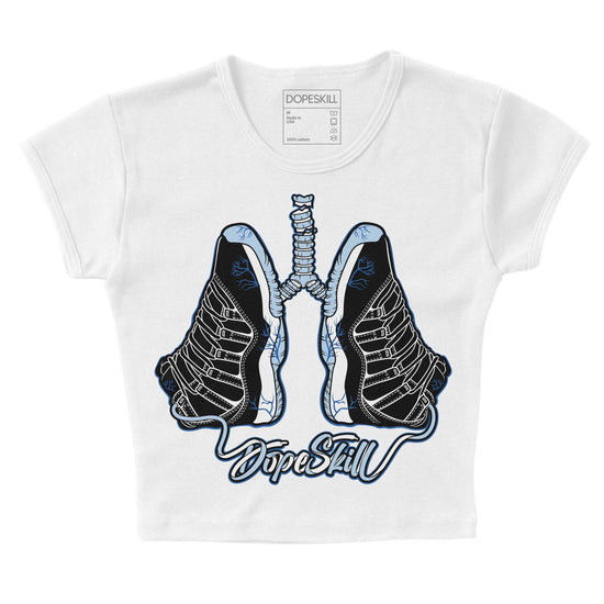Jordan 11 Low “Space Jam” DopeSkill Women's Crop Top Breathe Graphic Streetwear - White