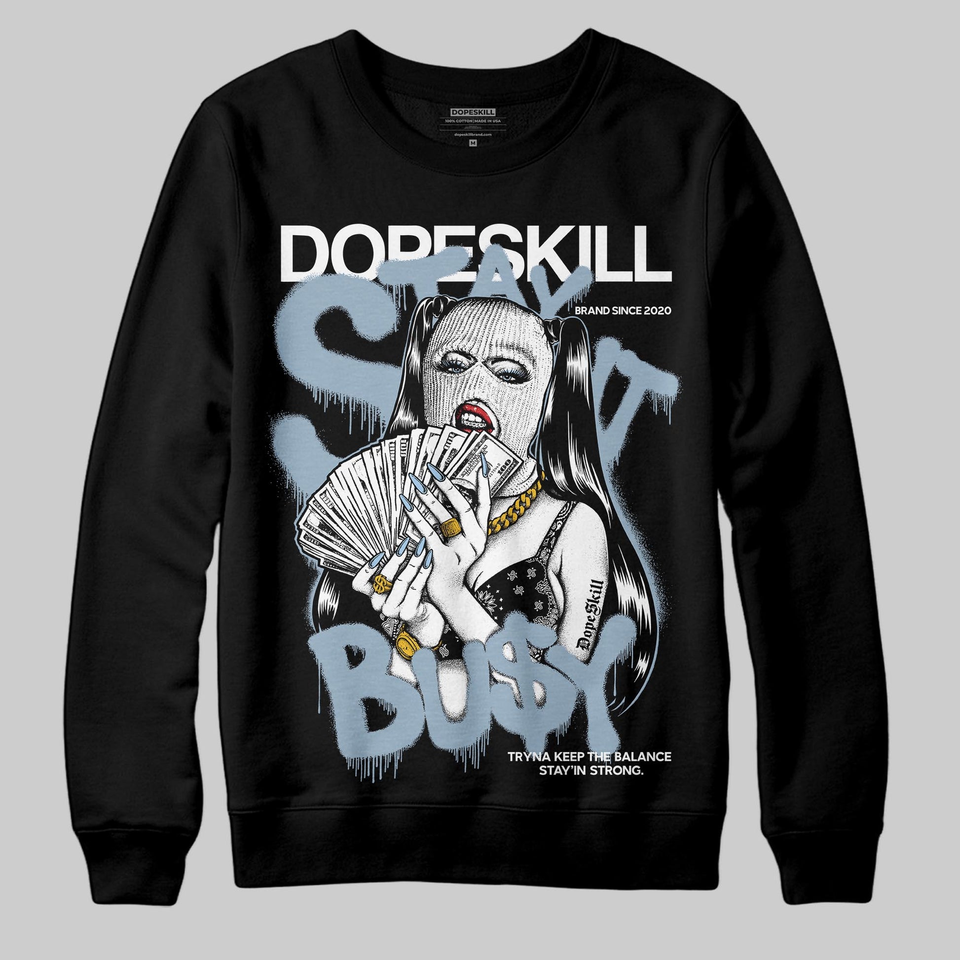 Jordan 40 “Blue Suede” DopeSkill Sweatshirt Stay It Busy Graphic Streetwear - Black