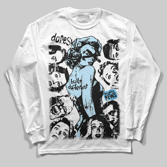 Jordan 11 Retro Legend Blue DopeSkill Long Sleeve T-Shirt Built Different Graphic Streetwear - White