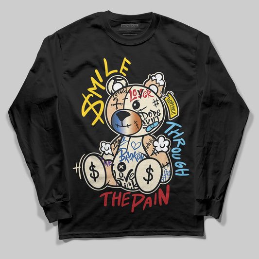 Jordan 17 Retro Low SP Infinite Archives DopeSkill Long Sleeve T-Shirt Smile Through The Pain Graphic Streetwear - Black