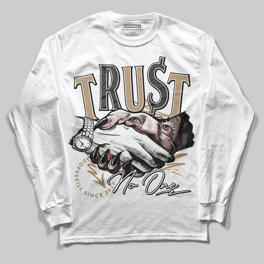 Nike Air Force 1 Low Canvas “Linen” DopeSkill Long Sleeve T-Shirt Trust No One Graphic Streetwear - White