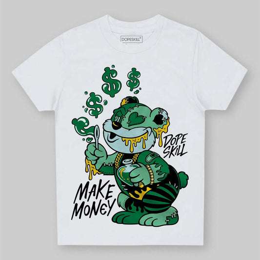 Green Sneakers DopeSkill Toddler Kids T-shirt Make Money Graphic Streetwear - White