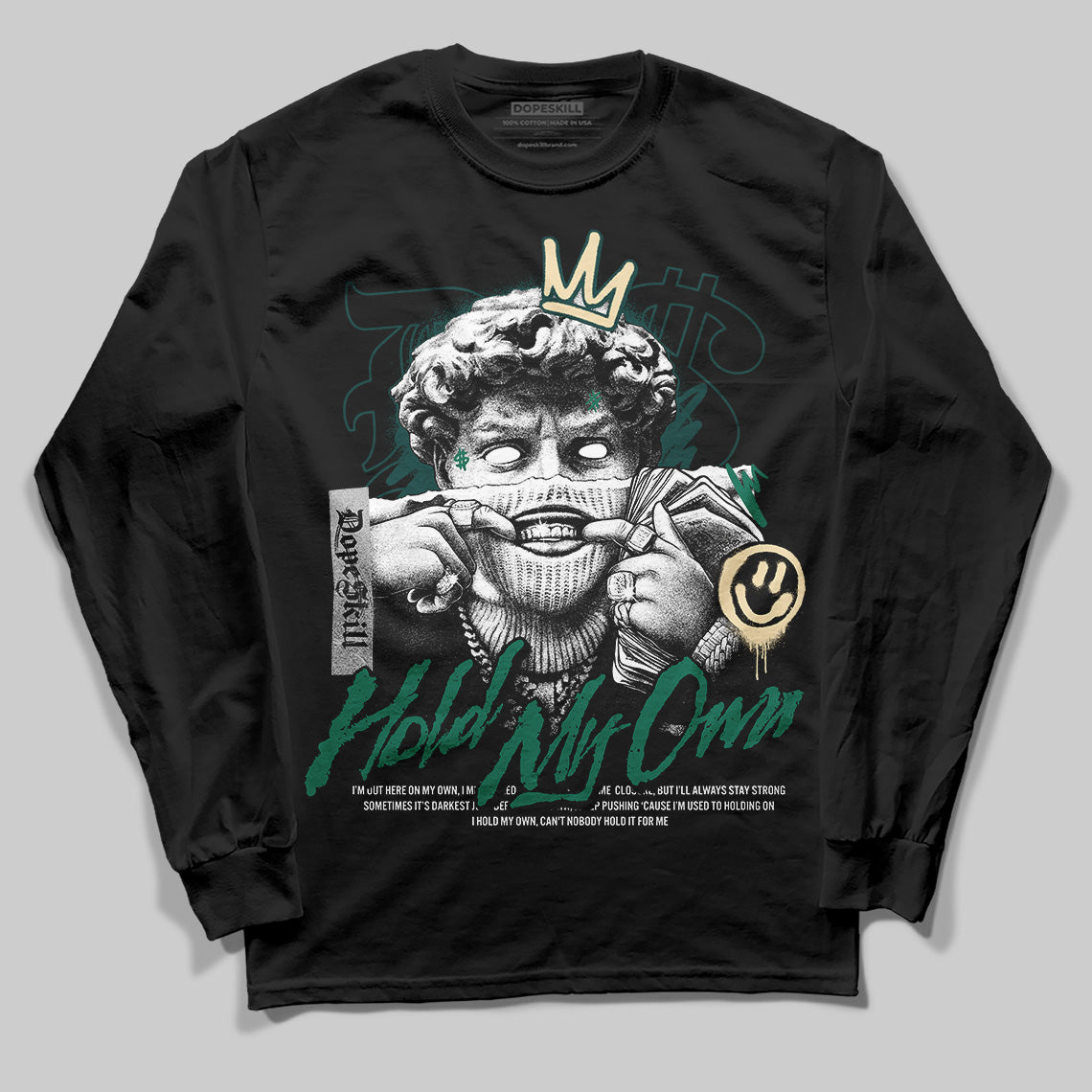 Jordan 4 Retro Oxidized Green DopeSkill Long Sleeve T-Shirt In My Way Graphic Streetwear - Black