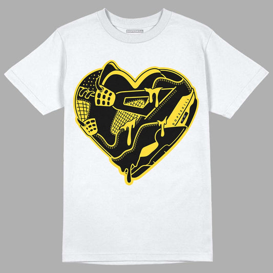 Jordan 4 Tour Yellow Thunder DopeSkill T-Shirt Heart Jordan 4 Graphic Streetwear - White