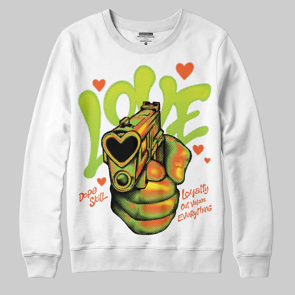 Neon Green Sneakers DopeSkill Sweatshirt Love Shot Graphic Streetwear - White