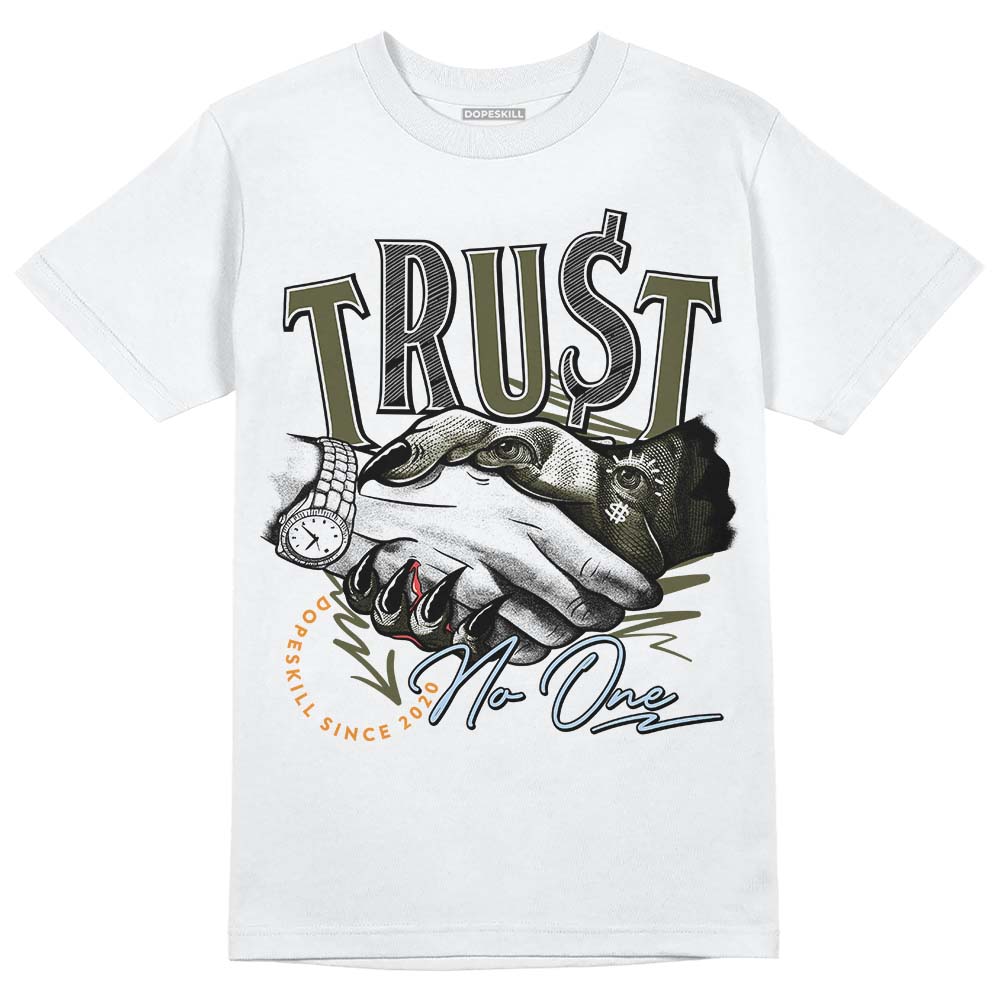 Jordan 5 "Olive" DopeSkill T-Shirt Trust No One Graphic Streetwear - White