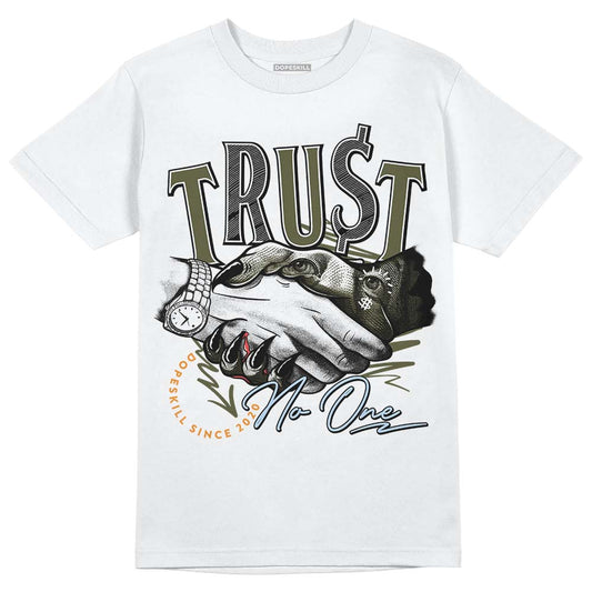 Jordan 5 "Olive" DopeSkill T-Shirt Trust No One Graphic Streetwear - White