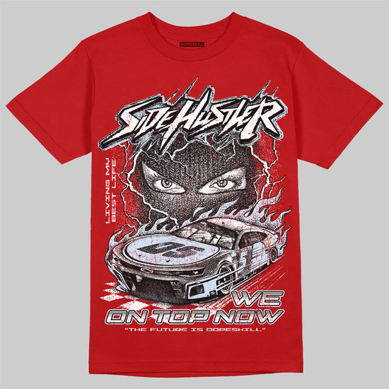 Jordan 11 Retro Cherry DopeSkill T-Shirt New Side Hustler Graphic Streetwear - Red