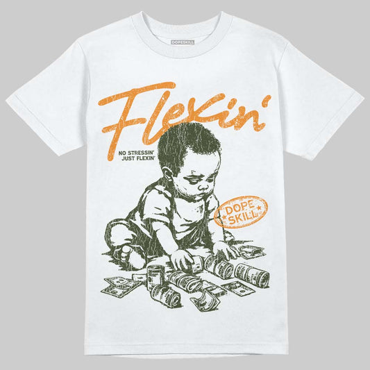 Olive Sneakers DopeSkill T-Shirt Flexin' Graphic Streetwear - White