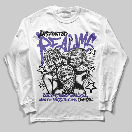 Jordan 5 OG “Grape” DopeSkill Long Sleeve T-Shirt Distorted Realms Graphic Streetwear - White