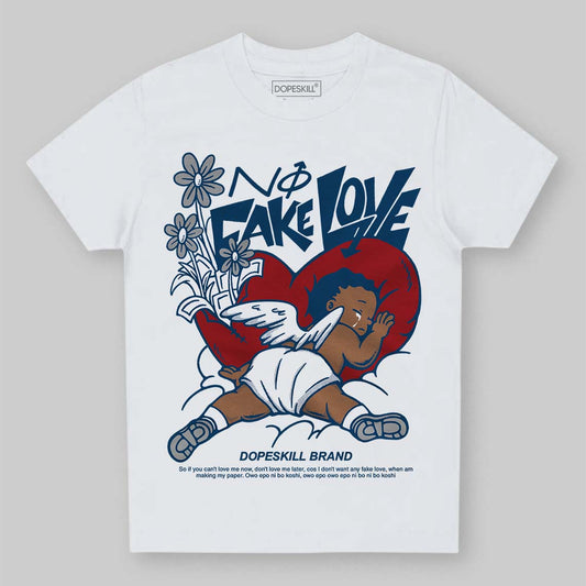 Jordan 12 Retro French Blue (2025) DopeSkill Toddler Kids T-shirt No Fake Love Graphic Streetwear