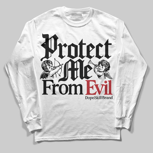 Nigel Sylvester x Jordan 1 Low OG “Nitro” DopeSkill Long Sleeve T-Shirt Protect Me From Evil Graphic Streetwear - White