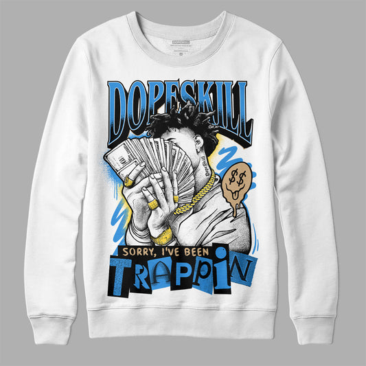 Dunk Low Pro SB Homer DopeSkill Sweatshirt Sorry I've Been Trappin Graphic Streetwear - White 