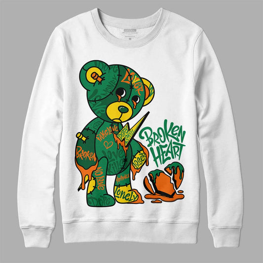 Green Sneakers DopeSkill Sweatshirt Broken Heart Graphic Streetwear - White