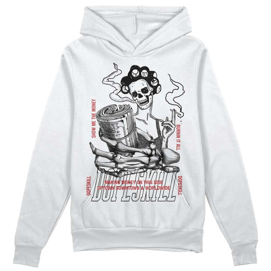 Jordan 12 “Red Taxi” DopeSkill Hoodie Sweatshirt Show Me The Money Graphic Streetwear - White