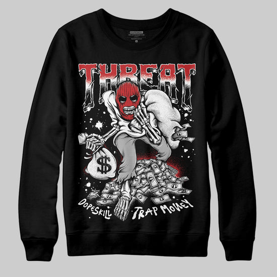 Jordan 11 Retro Low Bred (2025) DopeSkill Sweatshirt Threat Graphic Streetwear - black
