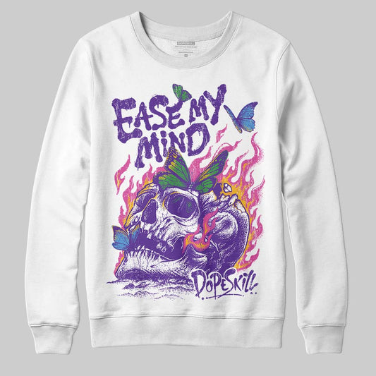 PURPLE Sneakers DopeSkill Sweatshirt Ease My Mind Graphic Streetwear - White