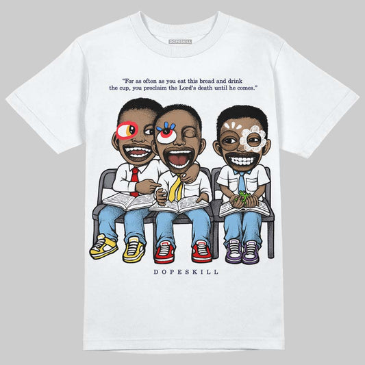 University Blue Sneakers DopeSkill T-Shirt First Sunday Graphic Streetwear - White