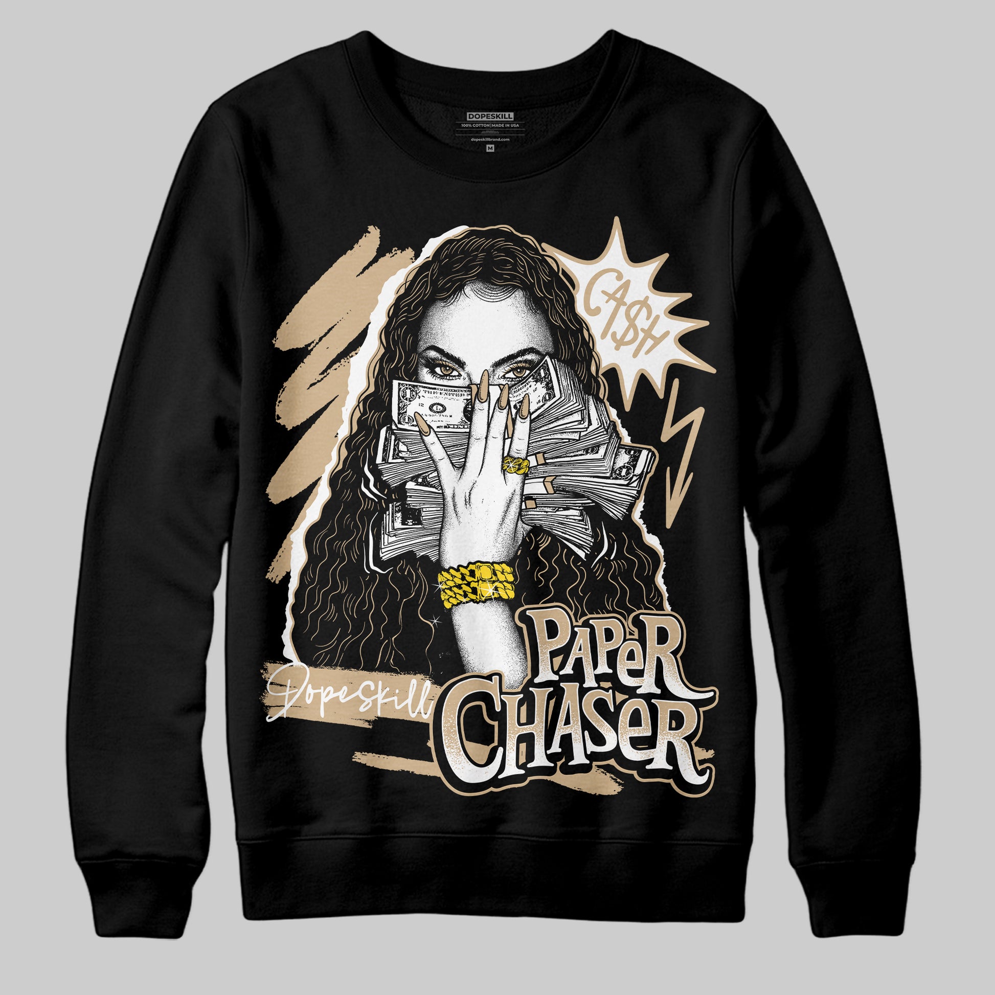 TAN Sneakers DopeSkill Sweatshirt NPC Graphic Streetwear - Black