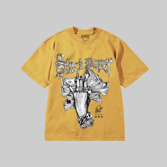 Stack Paper DopeSkill Premium T-shirt Streetwear - mustard