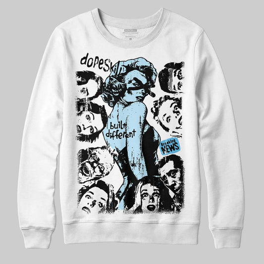 Jordan 11 Retro Legend Blue DopeSkill Sweatshirt Built Different Graphic Streetwear - White