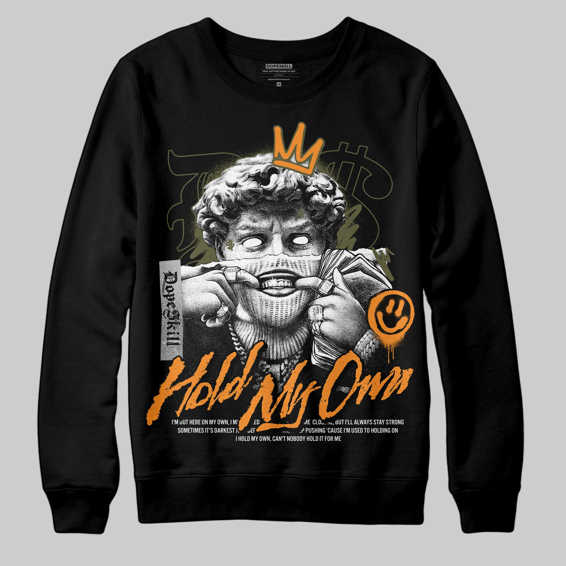 Jordan 5 “Olive” DopeSkill Sweatshirt In My Way Graphic Streetwear - Black