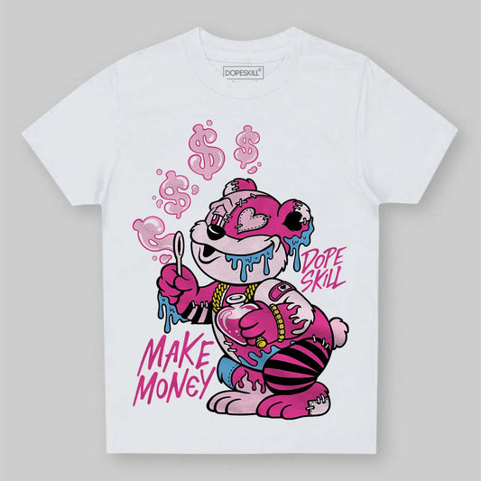 Pink Sneakers DopeSkill Toddler Kids T-shirt Make Money Graphic Streetwear - White
