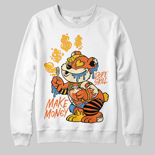 Orange, Black and White Sneakers DopeSkill Sweatshirt Make Money Graphic Streetwear - White