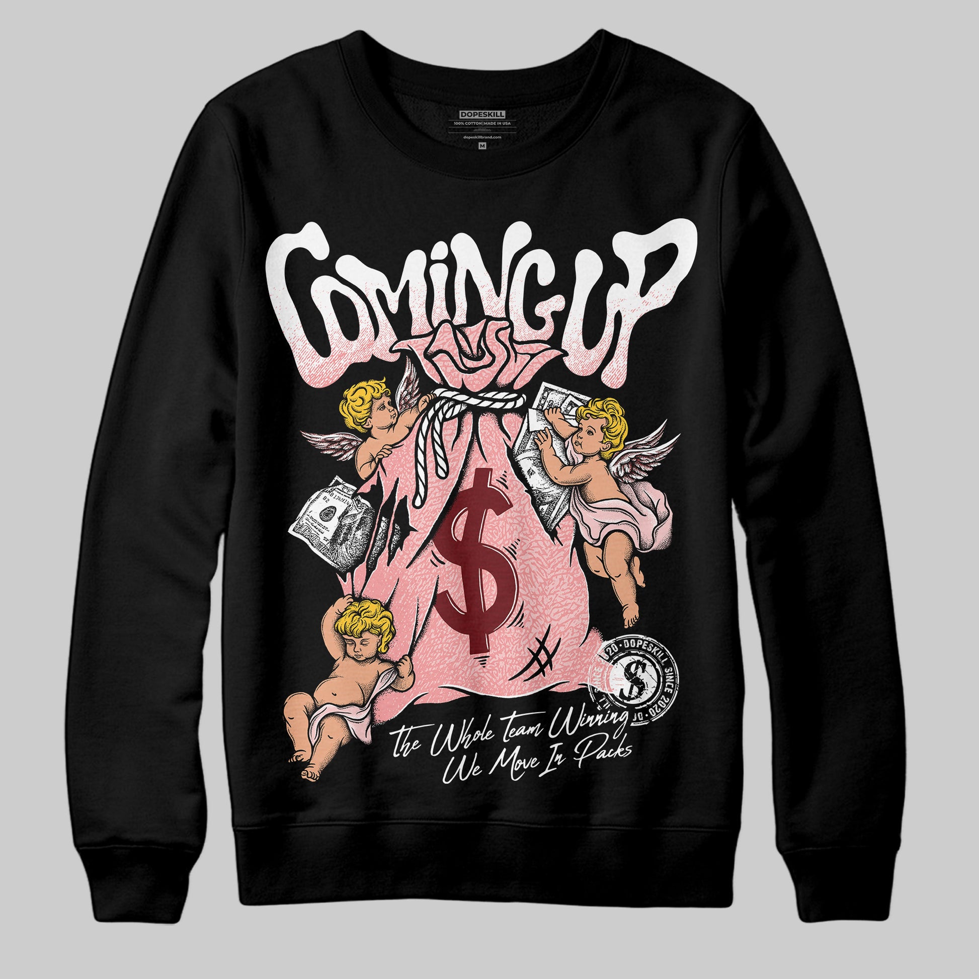Jordan 3 Retro Valentine's Day Treat Yourself (2025) DopeSkill Sweatshirt Money Bag Coming Up Graphic Streetwear - Black