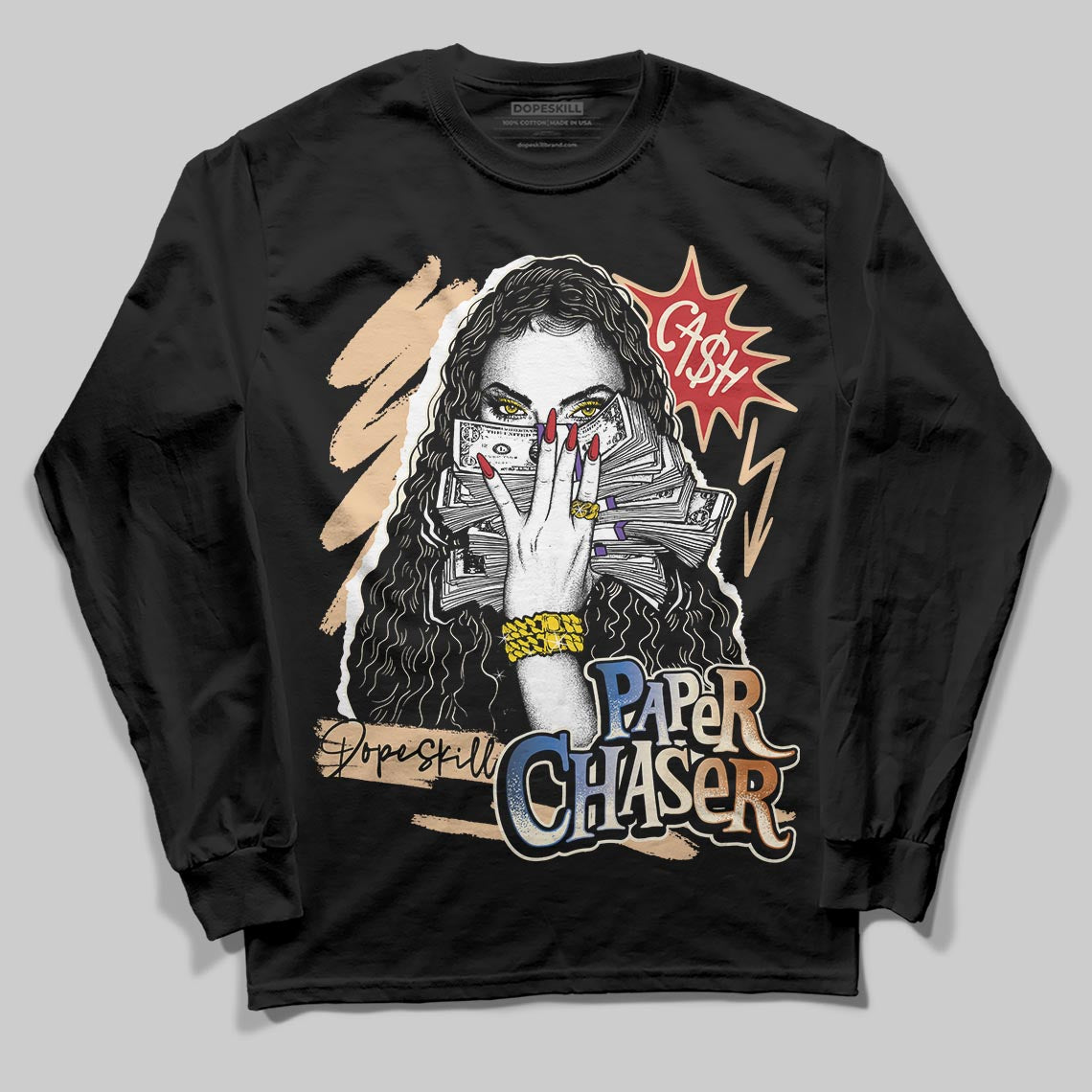 Jordan 17 Retro Low SP Infinite Archives DopeSkill Long Sleeve T-Shirt NPC Graphic Streetwear - Black