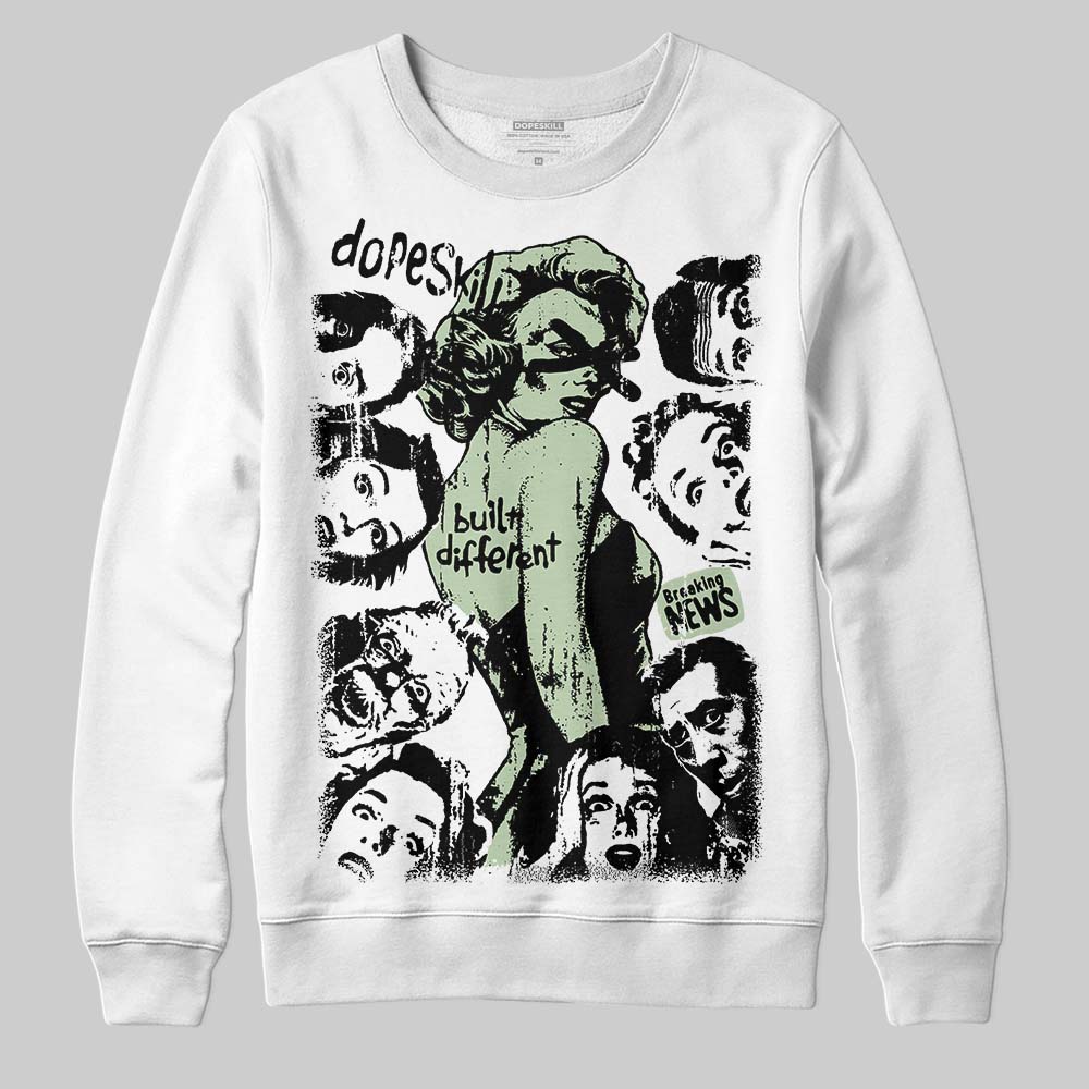 Jordan 4 WMNS “Seafoam” (2025) DopeSkill Sweatshirt Built Different Graphic Streetwear - White
