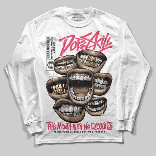 Jordan 5 Low “Peanut Butter Jelly” DopeSkill Long Sleeve T-Shirt The Mouth With No Droughts Graphic Streetwear - White