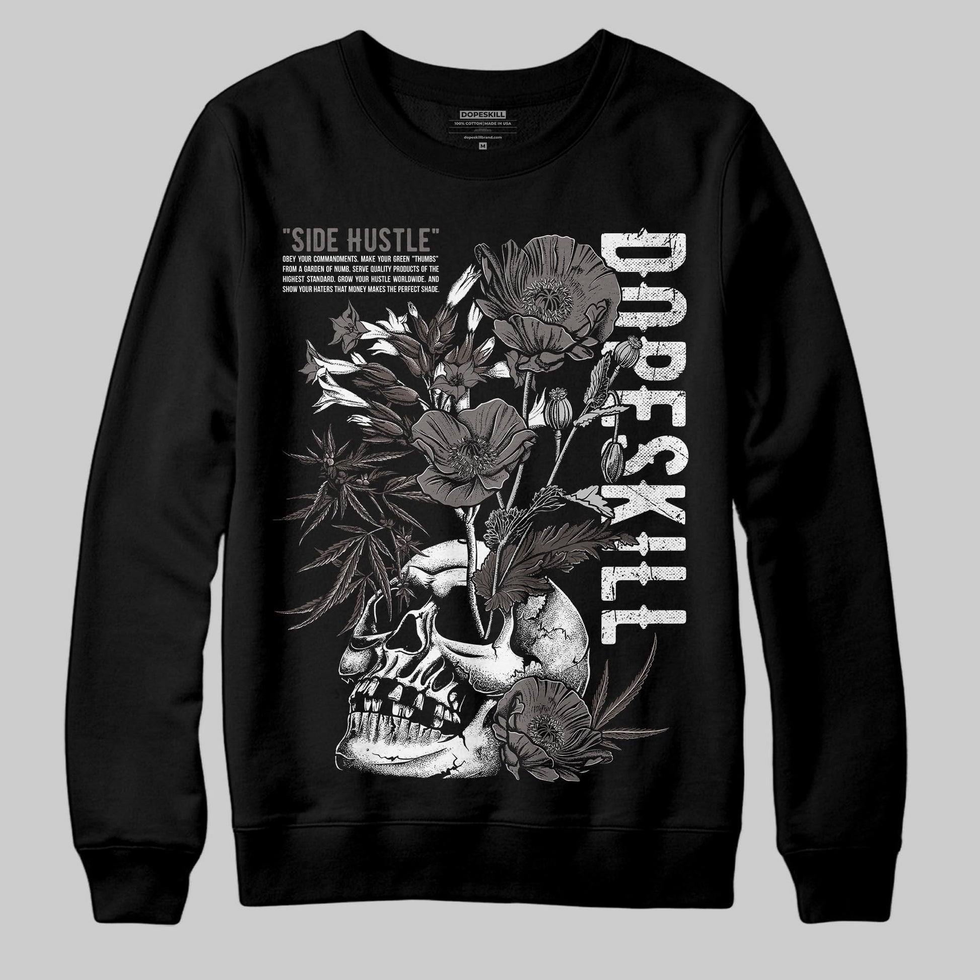 Jordan 4 Retro Cave Stone DopeSkill Sweatshirt Side Hustle Graphic Streetwear - Black