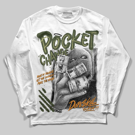 Olive Sneakers DopeSkill Long Sleeve T-Shirt Pocket Change Graphic Streetwear - White