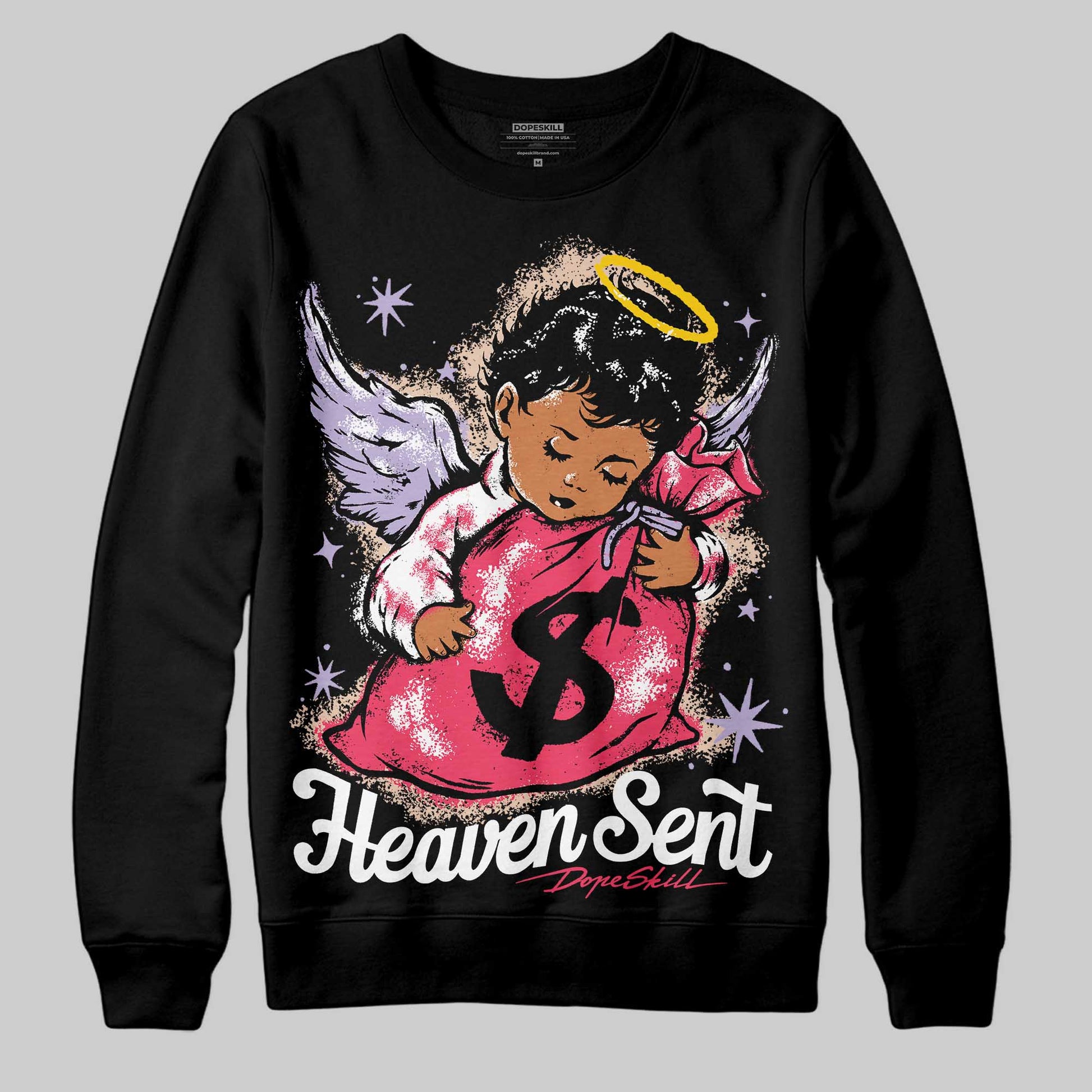 Jordan 5 Low “Peanut Butter Jelly” DopeSkill Sweatshirt Heaven Sent Graphic Streetwear - Black