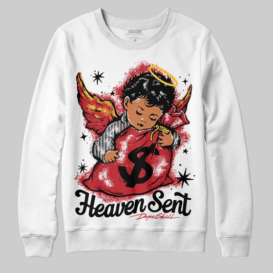 Jordan 14 Retro Ferrari (2025) DopeSkill Sweatshirt Heaven Sent Graphic Streetwear - White