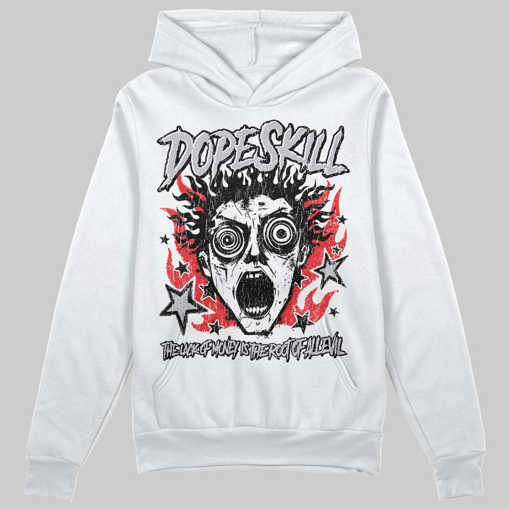 Grey Sneakers DopeSkill Hoodie Sweatshirt Root of Evil Graphic Streetwear - White