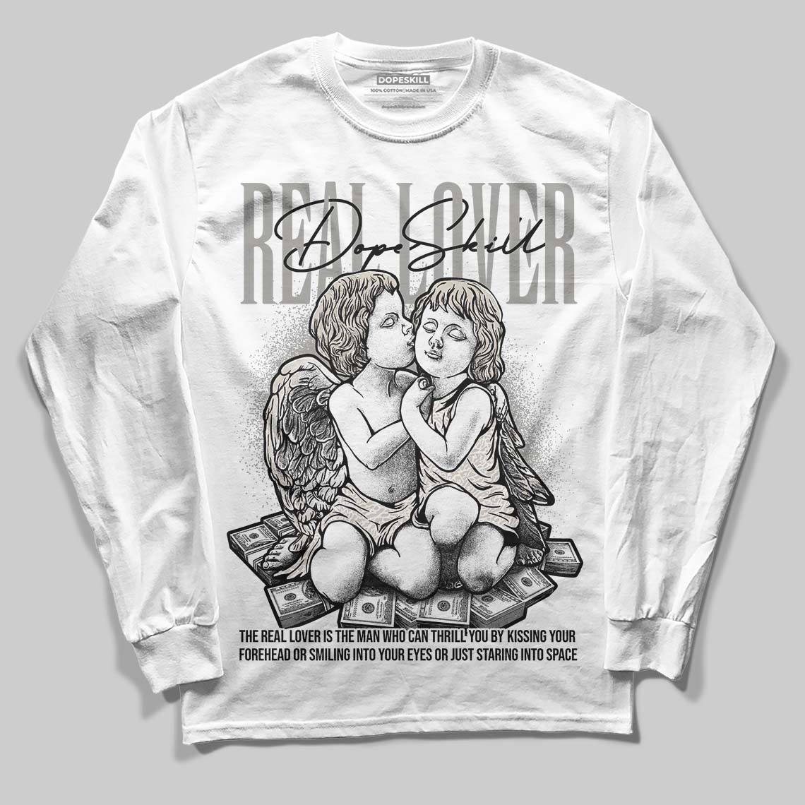 Jordan 3 Retro Pure Money DopeSkill Long Sleeve T-Shirt Real Lover Graphic Streetwear - White