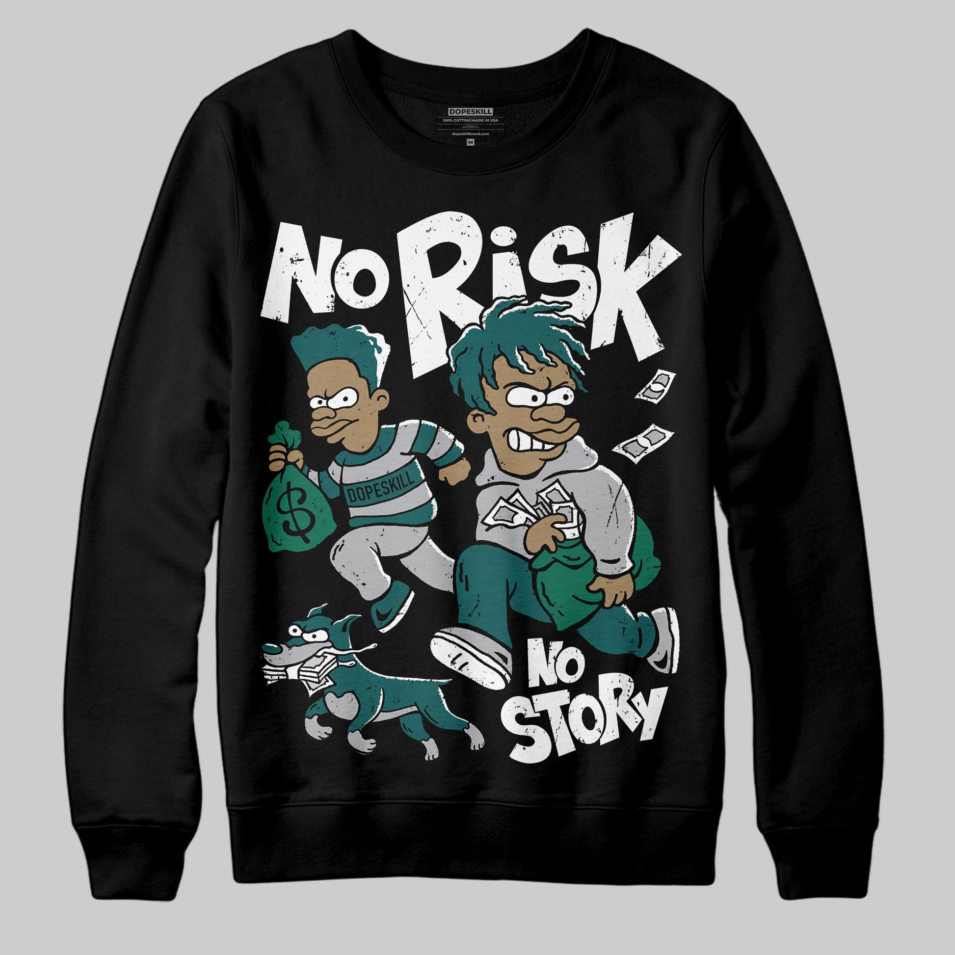 ASICS Gel-1130 'White Dark Neptune' DopeSkill Sweatshirt No Risk No Story Graphic Streetwear - Black