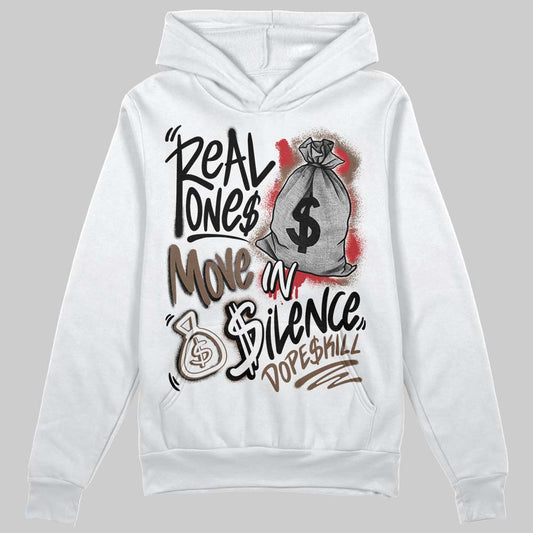 Jordan 9 'Olive' DopeSkill Hoodie Sweatshirt Real Ones Move In Silence Graphic Streetwear - White