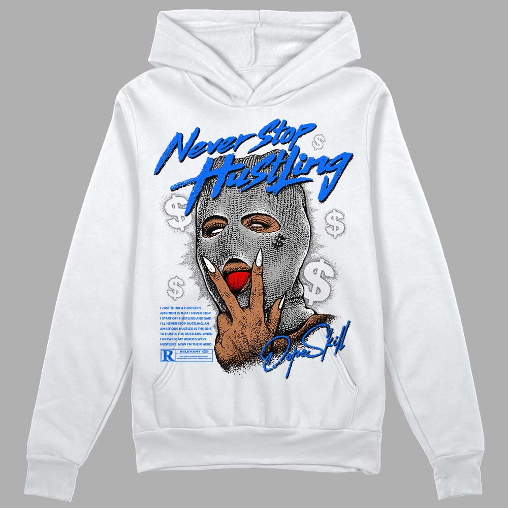 Jordan 12 Stealth DopeSkill Hoodie Sweatshirt Never Stop Hustling Graphic Streetwear - White