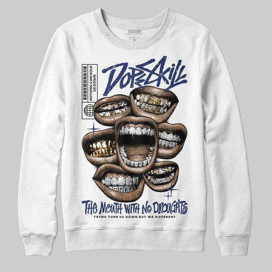 Jordan 1 High OG Rare Air "Deep Royal Blue" DopeSkill Sweatshirt The Mouth With No Droughts Graphic Streetwear - White