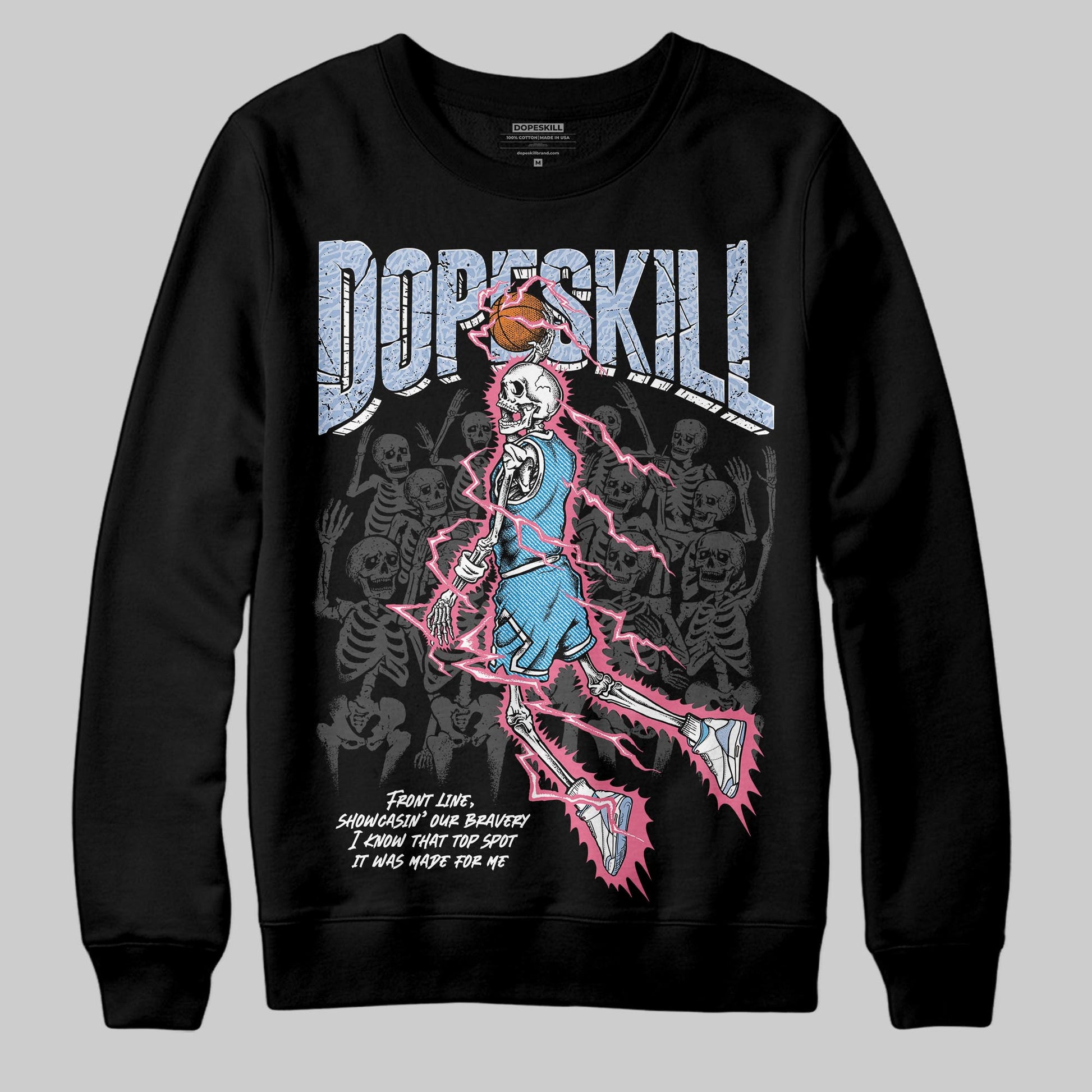 Jordan 3 GS “Cobalt Bliss” DopeSkill Sweatshirt Thunder Dunk Graphic Streetwear - Black