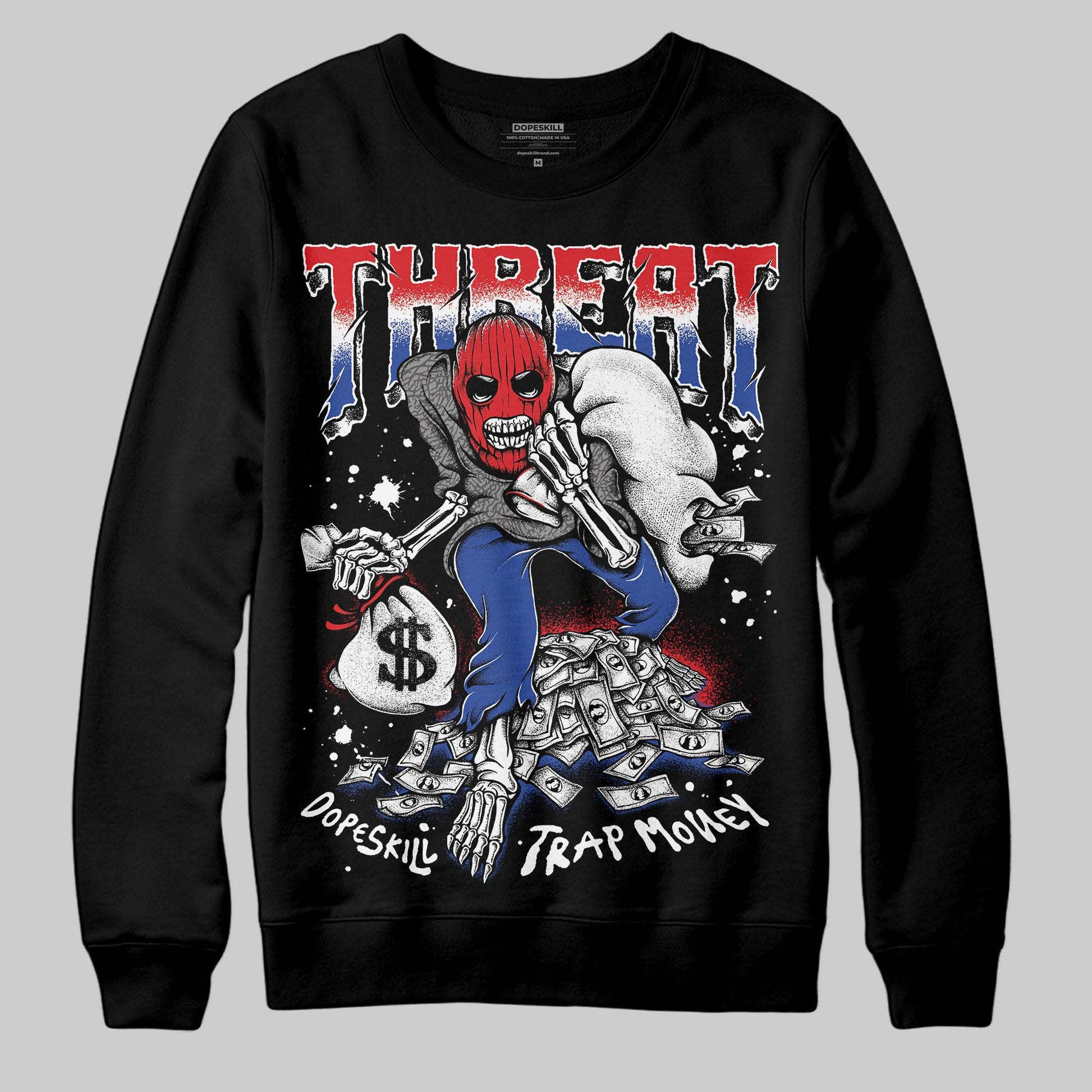 Jordan 3 “Seoul 2.0” DopeSkill Sweatshirt Threat Graphic Streetwear - Black