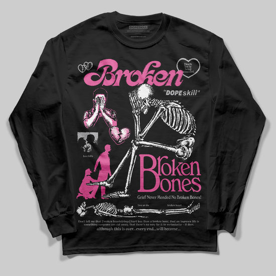 Asics Gel-Kayano 14 ‘Cream Sweet Pink’ DopeSkill Long Sleeve T-Shirt Broken Bones Graphic Streetwear - Black
