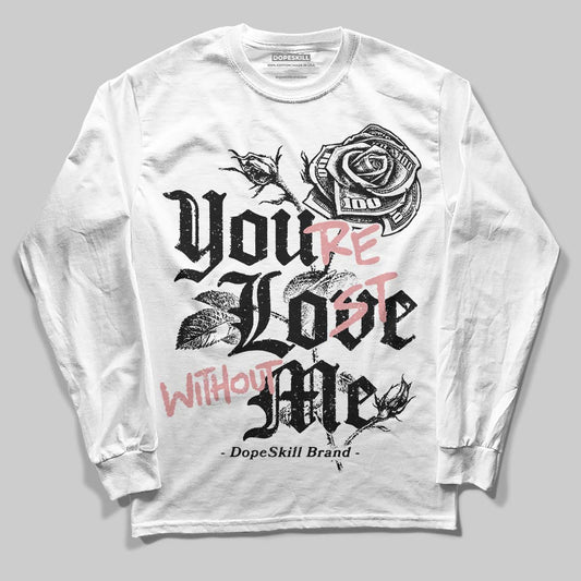 Harris Tweed x Wmns Dunk Low 'Black Phantom' DopeSkill Long Sleeve T-Shirt You’re Lost Without Me Graphic Streetwear White