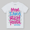 Pink Sneakers DopeSkill Toddler Kids T-shirt Mom, I Am A Rich Youth Graphic Streetwear - White