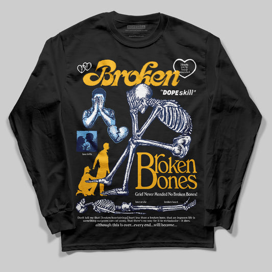 Jordan 4 Retro ‘Dunk From Above’ DopeSkill Long Sleeve T-Shirt Broken Bones Graphic Streetwear - Black