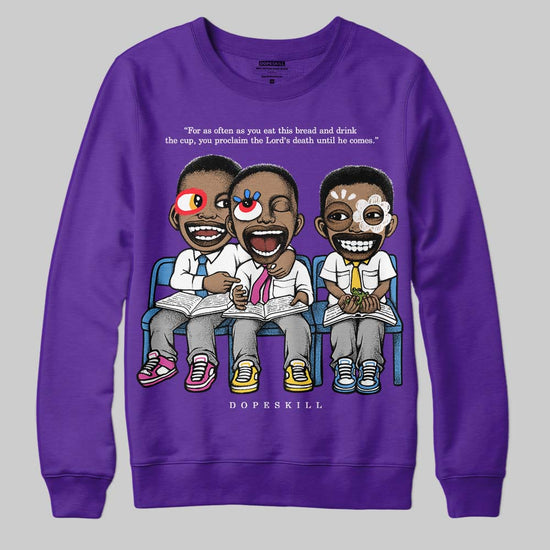 PURPLE Sneakers DopeSkill Sweatshirt First Sunday Graphic Streetwear - Purple