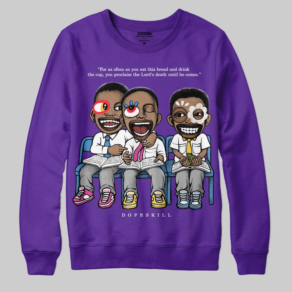 PURPLE Sneakers DopeSkill Sweatshirt First Sunday Graphic Streetwear - Purple